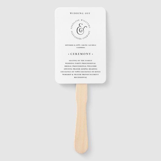 Minimale elegantie Eenvoudig zwart-wit huwelijk Handwaaier (Voorkant)
