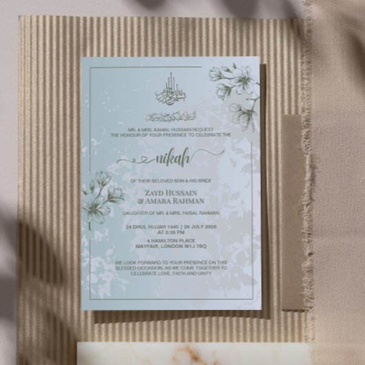 Minimale elegantie Nikah uitnodiging | Tundra Silv