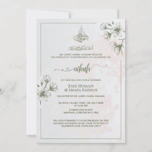 Minimale Elegantie Nikah Uitnodiging   Vintage Ivo