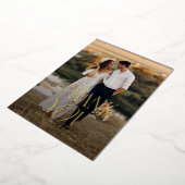 Minimale Elegantie trouwfoto dank u kaart (Gedraaid)