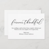 Minimale elegantie voor ooit dankbare kalligrafie bedankkaart (Voorkant / Achterkant)