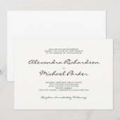 Minimale elegantie | Zwarte en witte bruiloft Kaart (Voorkant / Achterkant)