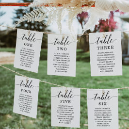 Minimale elegantietabelnummering kaart