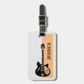 Minimale elektrische gitaarvoornaam bagagelabel (Voorkant verticaal)