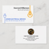 Minimale elektrische stekker voor lamp visitekaartje (Voorkant / Achterkant)