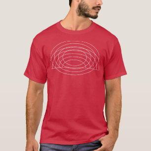 Minimale Ellipse Rainbow geometrische lijntekening T-shirt