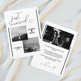 Minimale Elopement Aankondiging | Klassiek wit