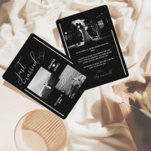 Minimale Elopement Aankondiging | Modern zwart