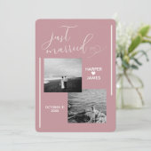 Minimale Elopement Receptie Uitnodiging | Stoffig  (Staand voorkant)