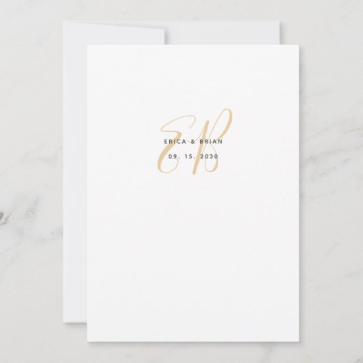 Minimale elopement Reception Wedding Kaart (Achterkant)