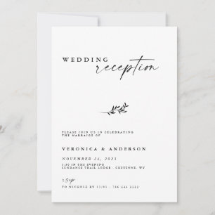 Minimale Elopement Reception Wedding Photo Invite