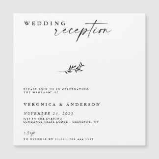 Minimale Elopement Reception Wedding Photo Invite