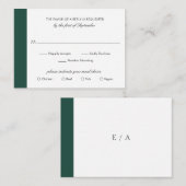 Minimale Emerald Green Wedding Mini RSVP-kaart Notitiekaartje (Voorkant / Achterkant)