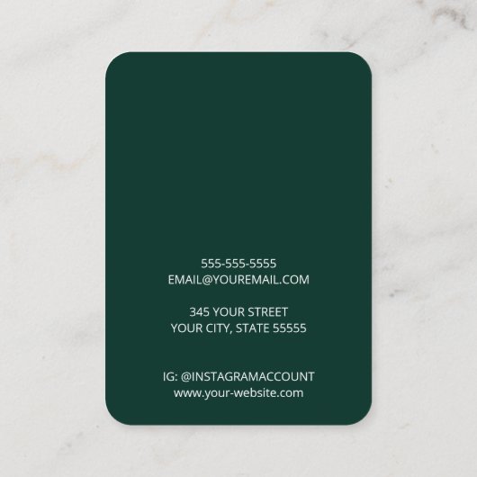 Minimale Emerald Oorbel display kaarten Visitekaartje (Achterkant)