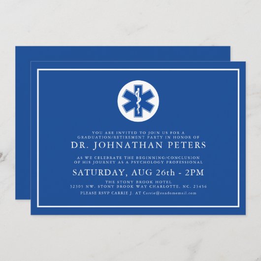 Minimale EMT-Afstuderen | Uitnodiging tot vervroeg (Voorkant / Achterkant)