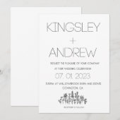 Minimale en bijtende Floral Wedding-afwijking Kaart (Voorkant / Achterkant)