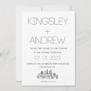 Minimale en bijtende Floral Wedding-afwijking Kaart