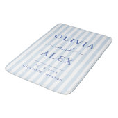 Minimale en Chic Blauwe Franse Gepersonaliseerde T Badmat (Gekanteld)