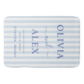 Minimale en Chic Blauwe Franse Gepersonaliseerde T Badmat (Voorkant)