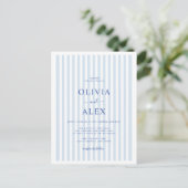 Minimale en Chic Blauwe Franse Gepersonaliseerde T Briefkaart (Staand voorkant)