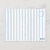 Minimale en Chic Blauwe Franse Gepersonaliseerde T Briefkaart (Achterkant)