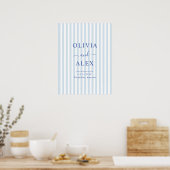 Minimale en Chic Blauwe Franse Gepersonaliseerde T Poster (Keuken)