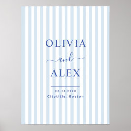 Minimale en Chic Blauwe Franse Gepersonaliseerde T Poster