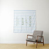 Minimale en chic blauwe Franse gepersonaliseerde t Wandkleed (In Situ (horizontaal))