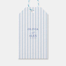 Minimale en Chic Blauwe Franse Persoonlijke Trouw  Cadeaulabel