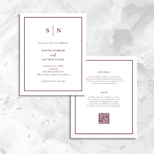 Minimale en chic budget QR-code trouwuitnodiging