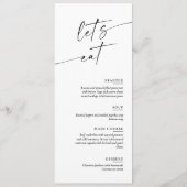 Minimale en Chic Calligrafie Dinner Huwelijk Menu (Voorkant)
