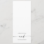 Minimale en Chic Calligrafie Dinner Huwelijk Menu (Achterkant)