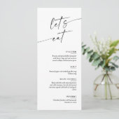 Minimale en Chic Calligrafie Dinner Huwelijk Menu (Staand voorkant)