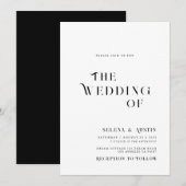 Minimale en chic huwelijksuitnodiging kaart (Voorkant / Achterkant)