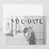 Minimale en chic Save The Date kaart (Voorkant / Achterkant)
