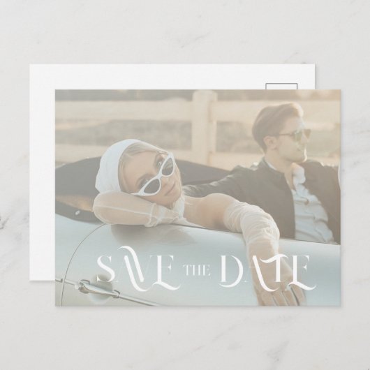 Minimale en chic Save The Date uitnodiging (Voorkant / Achterkant)