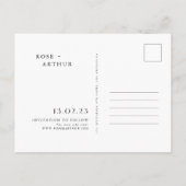 Minimale en chic Save The Date uitnodiging Briefkaart (Achterkant)