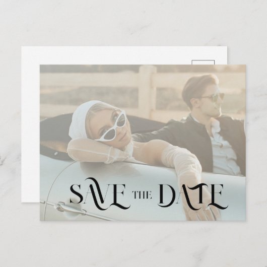 Minimale en chic Save The Date-uitnodiging Uitnodiging Briefkaart (Voorkant / Achterkant)