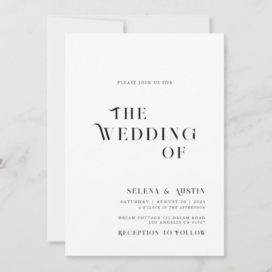 Minimale en chic trouwkaart kaart (Voorkant)