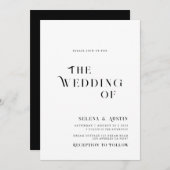 Minimale en chic trouwkaart kaart (Voorkant / Achterkant)