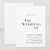 Minimale en chic trouwkaart kaart (Voorkant / Achterkant)