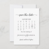 Minimale en Chic Zwarte en Witte Bruiloft Save The Date (Voorkant)