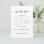 Minimale en Chic Zwarte en Witte Bruiloft Save The Date (Staand voorkant)