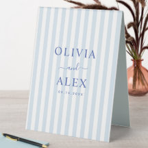 Minimale en chique blauwe Franse gepersonaliseerde