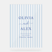 Minimale en chique blauwe Franse gepersonaliseerde Acryl Bord (Voorkant)