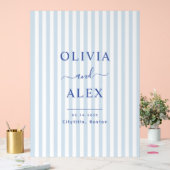 Minimale en chique blauwe Franse gepersonaliseerde Acryl Bord (Huwelijk)