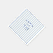 Minimale en chique blauwe Franse gepersonaliseerde Servet (Hoek)