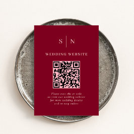 Minimale en chique Bourgogne en roze QR Code bruil Informatiekaartje