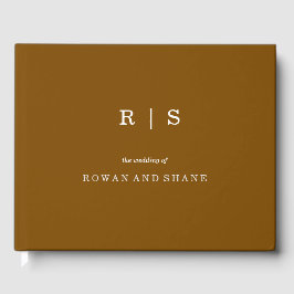 Minimale en chique bruine en witte lettertype brui gastenboek