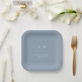 Minimale en chique Dusty Blue | Bruiloft Papieren Bordje